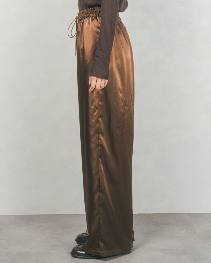 Relaxサテンパンツ (BROWN)