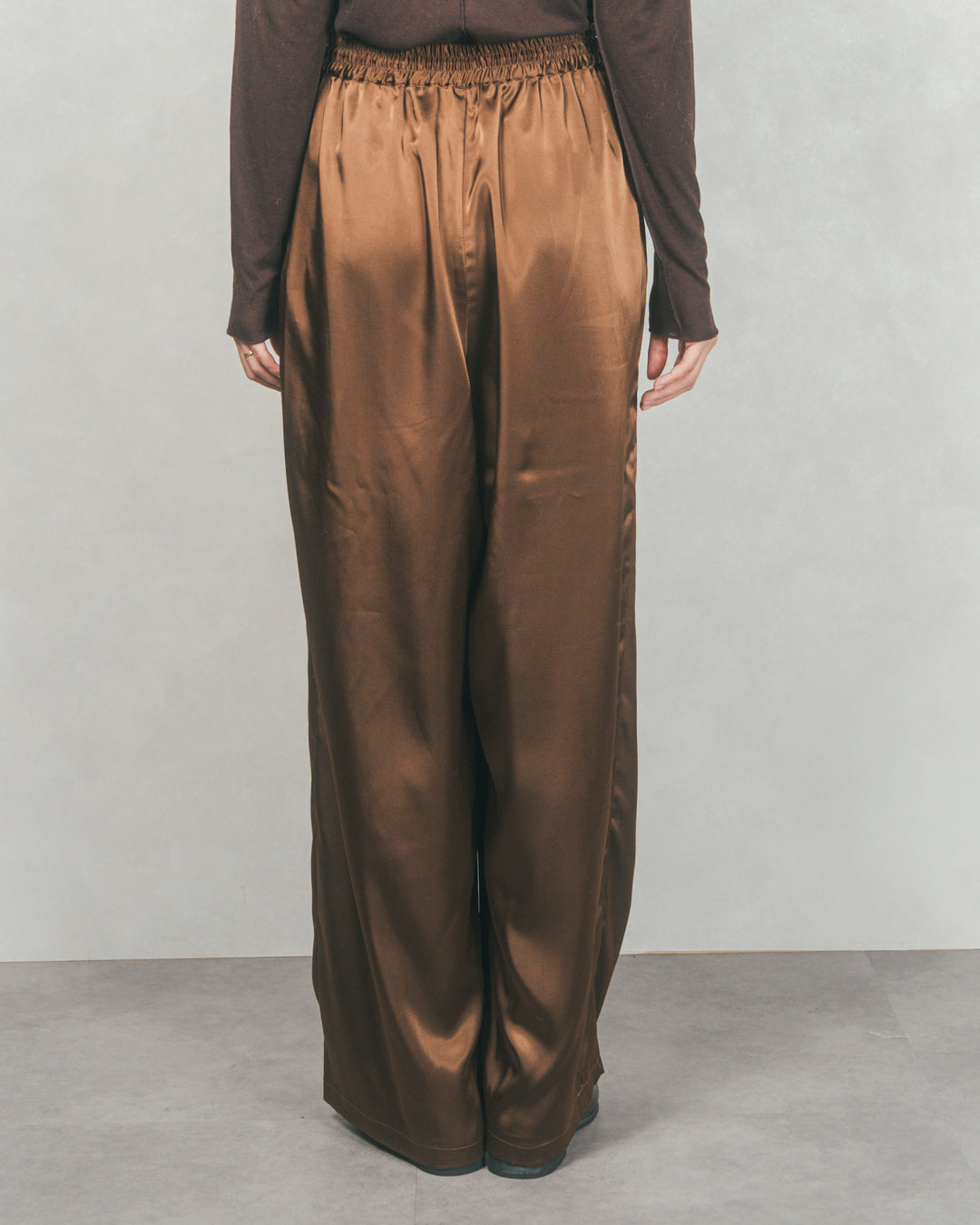 Relaxサテンパンツ (BROWN)