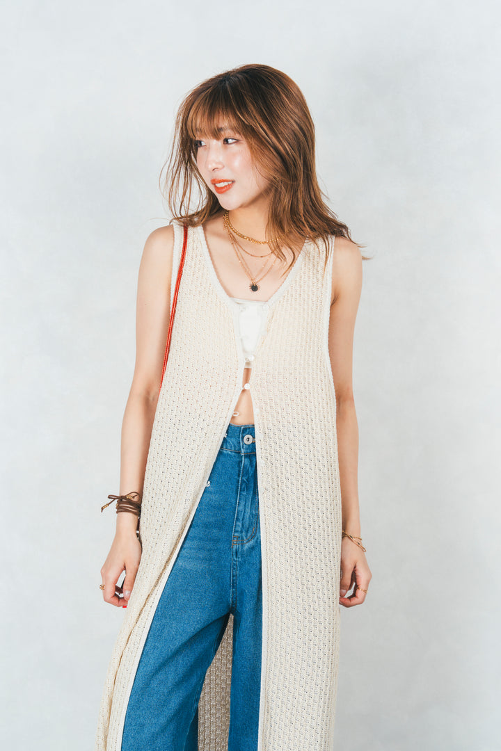 ［SET］Multi-Way ロングジレ＋カットオフデザインデニム（2SET）