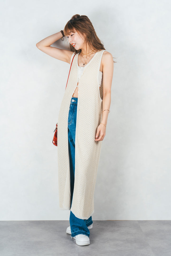 Multi-Way ロングジレ(OFF BEIGE）