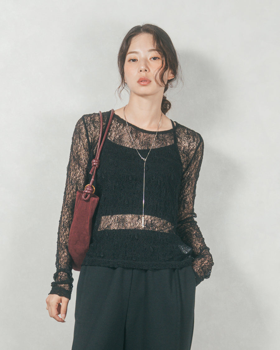 【着回し2枚セット】［SET］ストレッチレースシアートップス+ストレッチレースシアートップス（2SET）