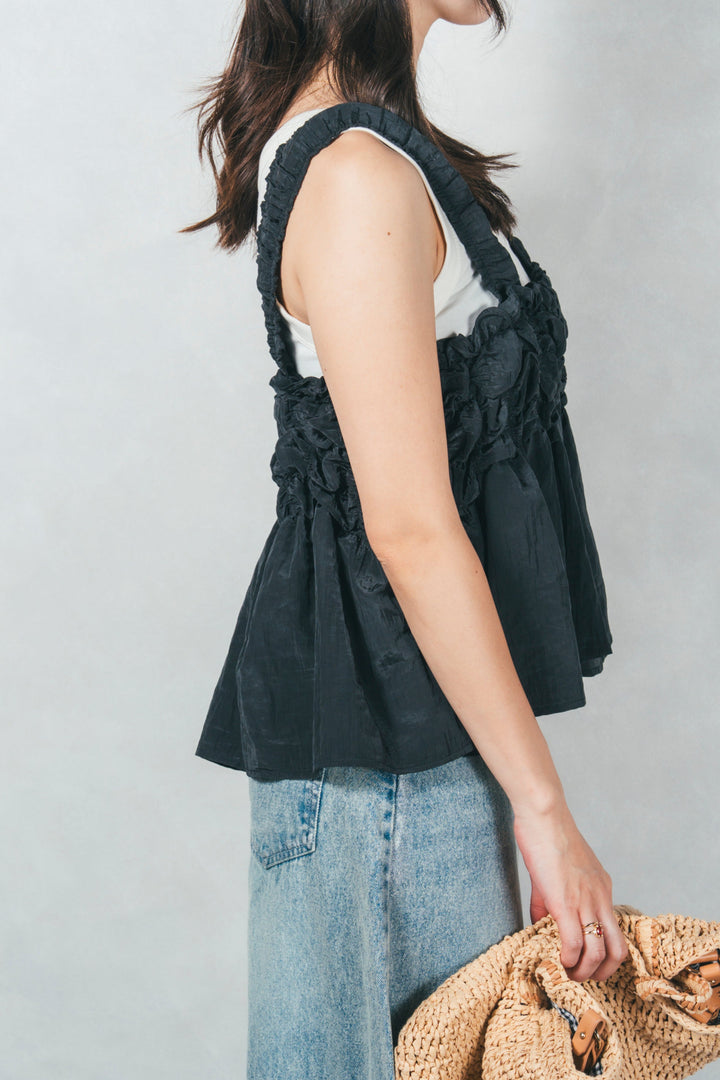 ［SET］ワッシャータフタシャーリングキャミ+ハクデザインカーブデニム（2SET）