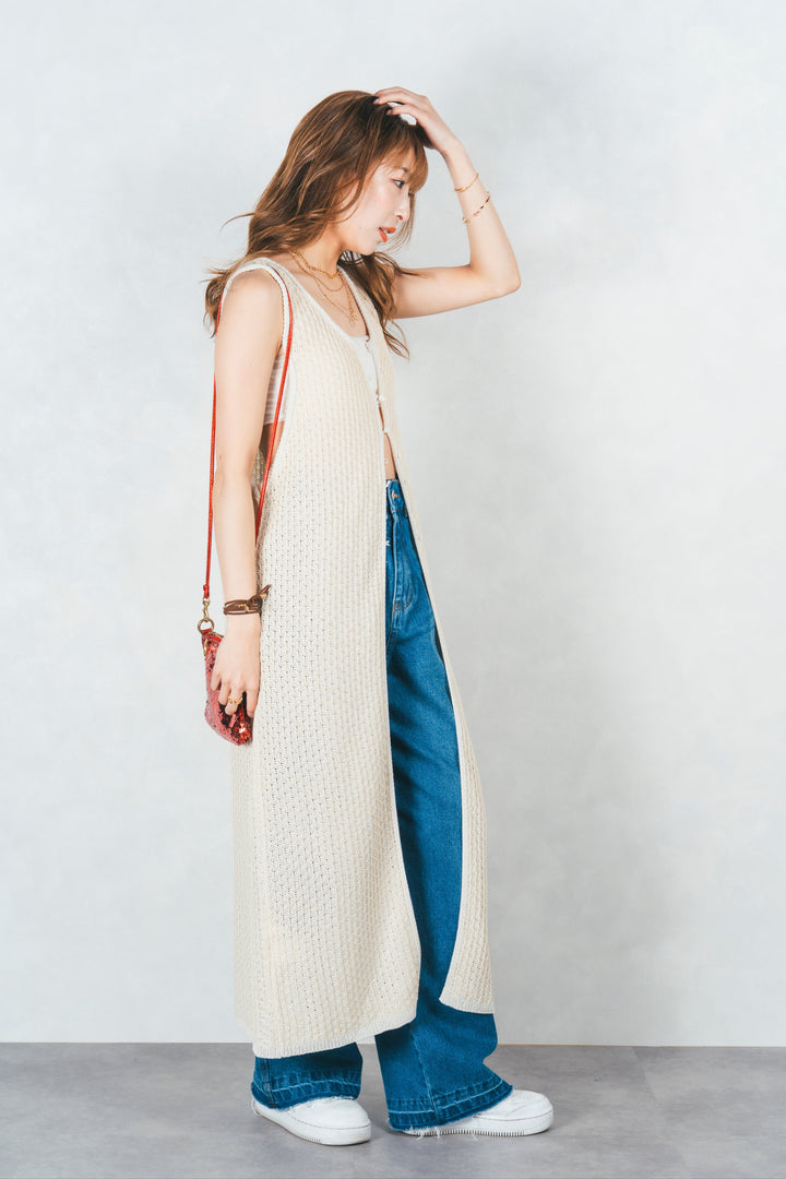 Multi-Way ロングジレ(OFF BEIGE）