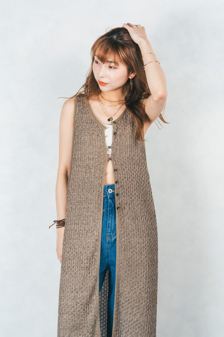 ［SET］Multi-Way ロングジレ＋カットオフデザインデニム（2SET）
