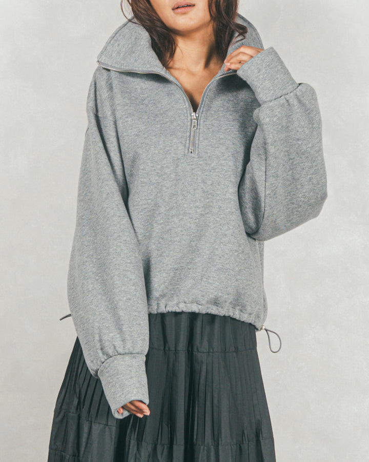 裏起毛ハーフZipスウェット (GRAY)