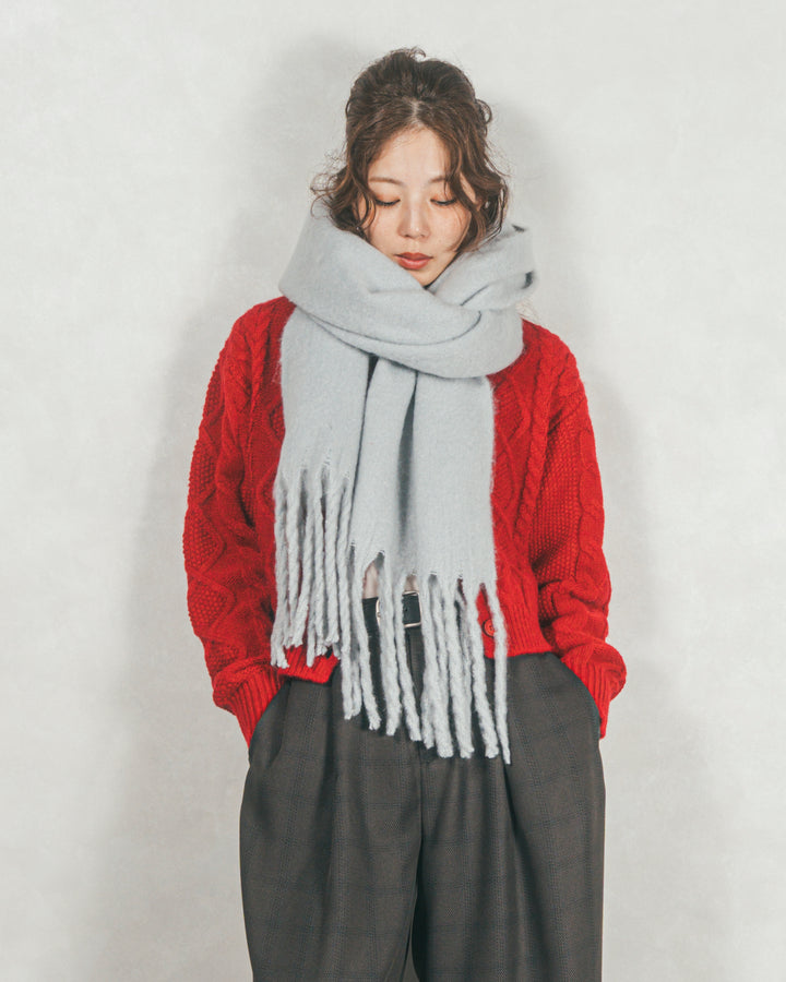 ボリュームフリンジ Shaggyマフラー (GRAY)