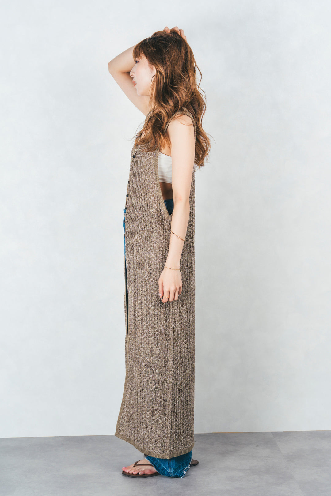 ［SET］Multi-Way ロングジレ＋カットオフデザインデニム（2SET）