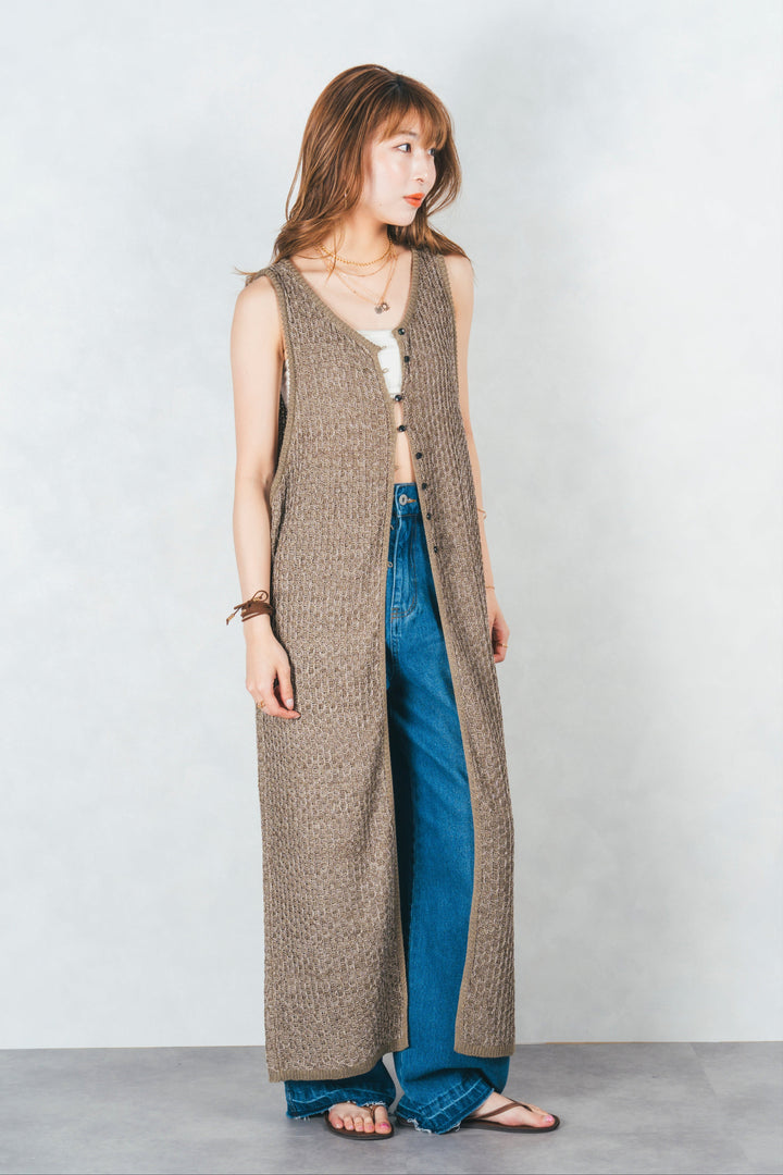 ［SET］Multi-Way ロングジレ＋カットオフデザインデニム（2SET）