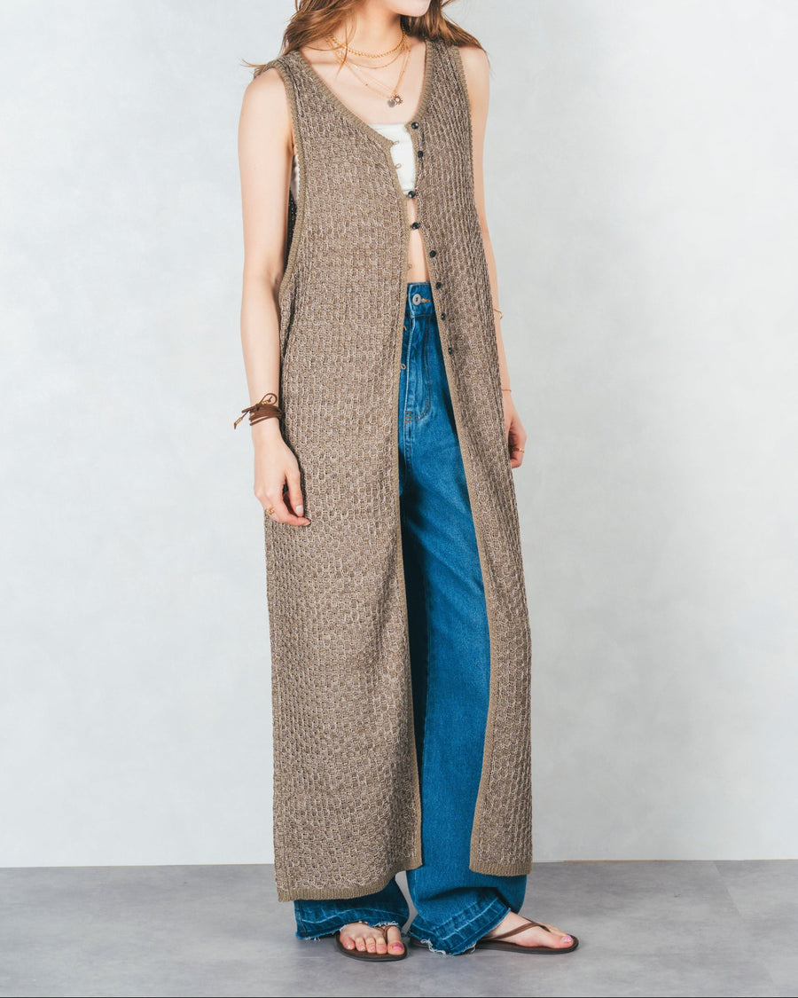 ［SET］Multi-Way ロングジレ＋カットオフデザインデニム（2SET）