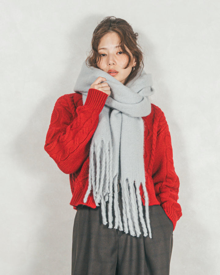 ボリュームフリンジ Shaggyマフラー (PINK)