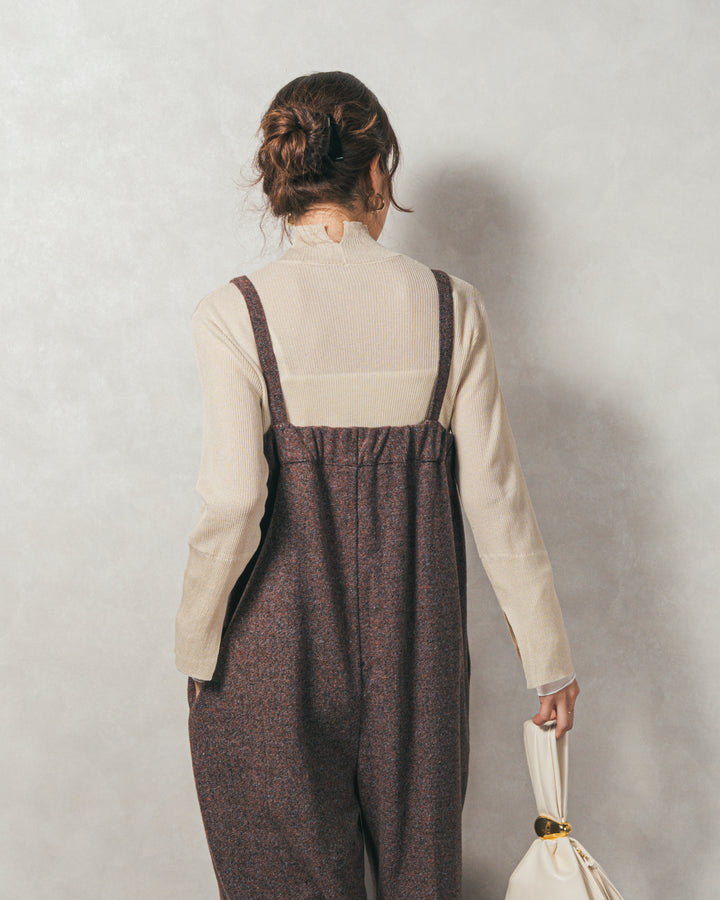 袖レイヤードラメリブタートルニット(IVORY)