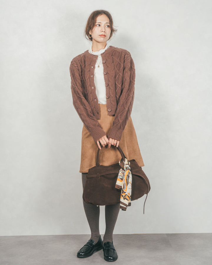 スウェードライクラップスカート (CAMEL)