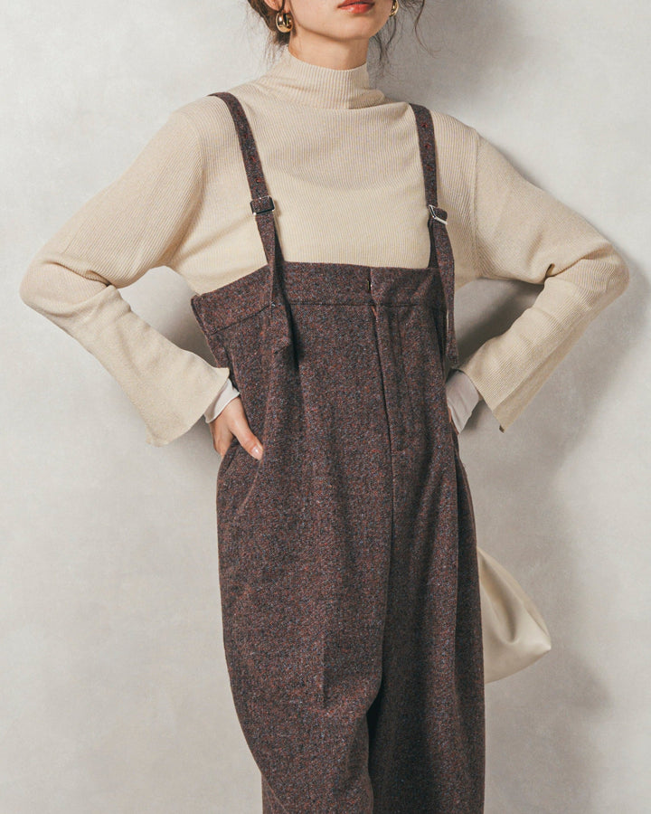 袖レイヤードラメリブタートルニット(IVORY)