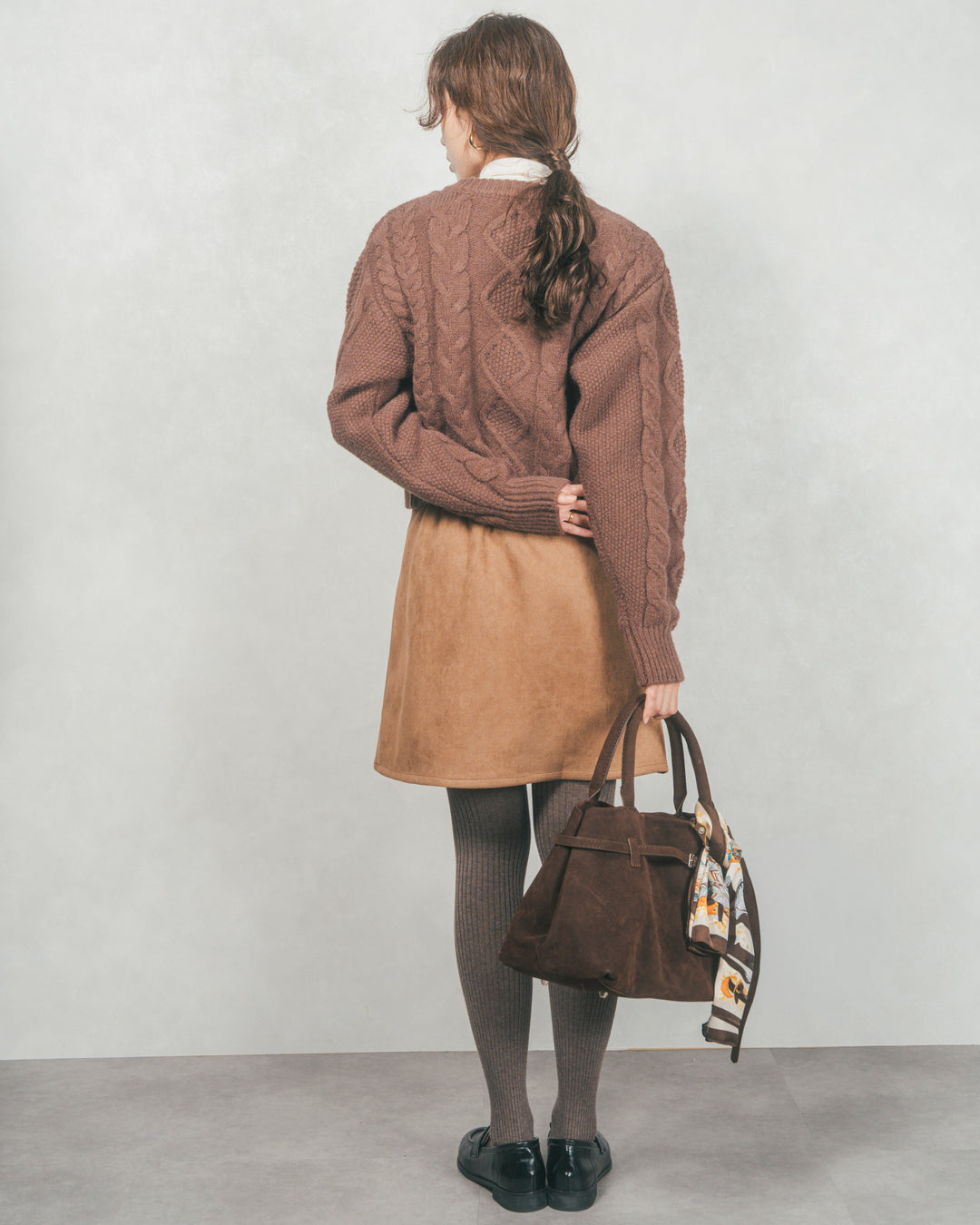 スウェードライクラップスカート (CAMEL)