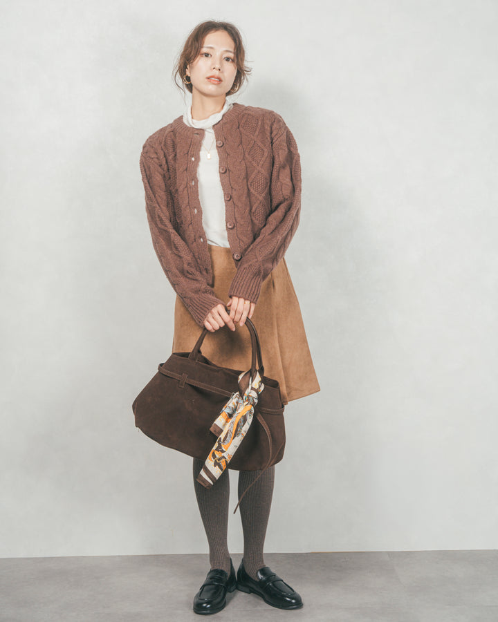 スウェードライクラップスカート (CAMEL)