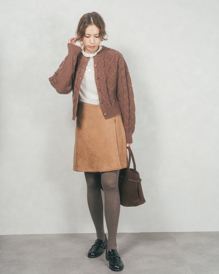 スウェードライクラップスカート (CAMEL)