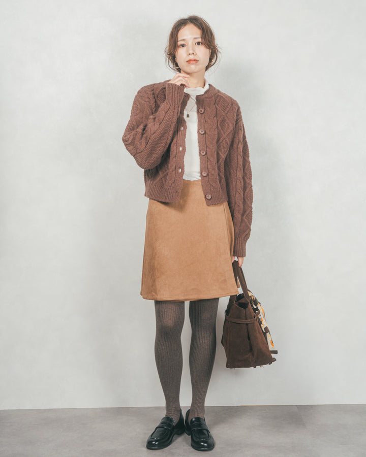 スウェードライクラップスカート (CAMEL)