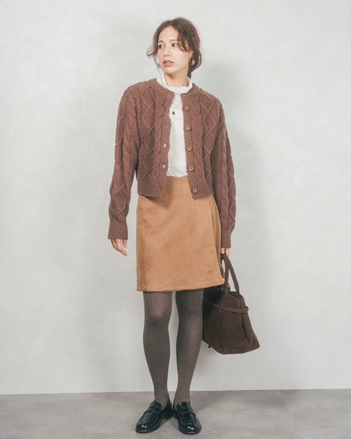 スウェードライクラップスカート (CAMEL)