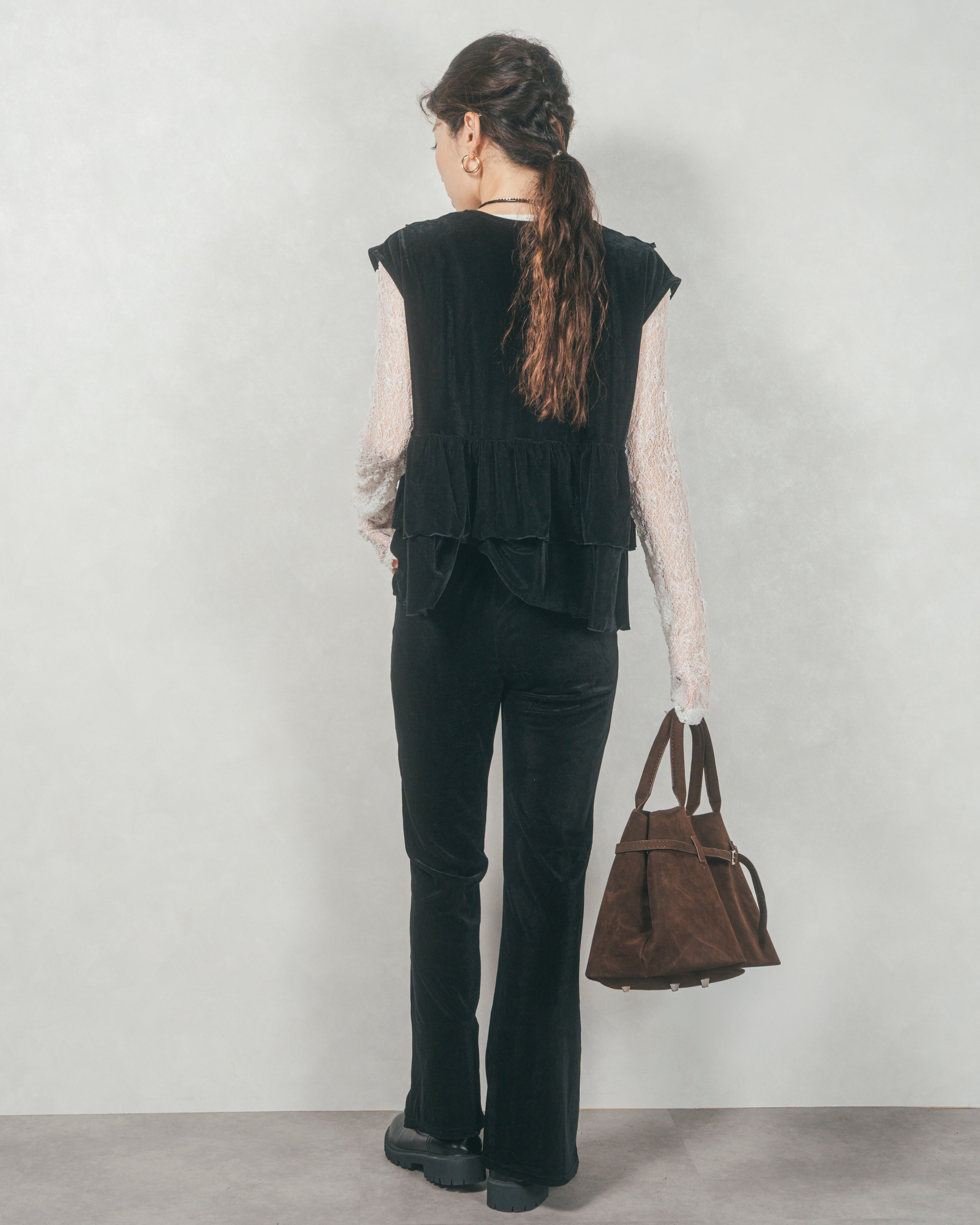 セミフレア ベロアパンツ (BLACK) – KaLae