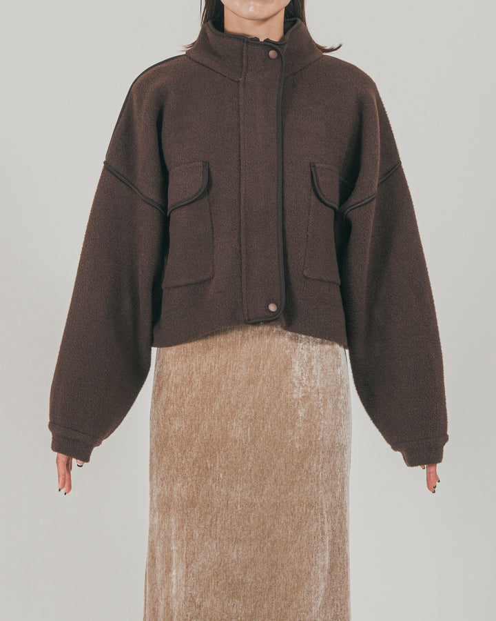 Softショートニットブルゾン
