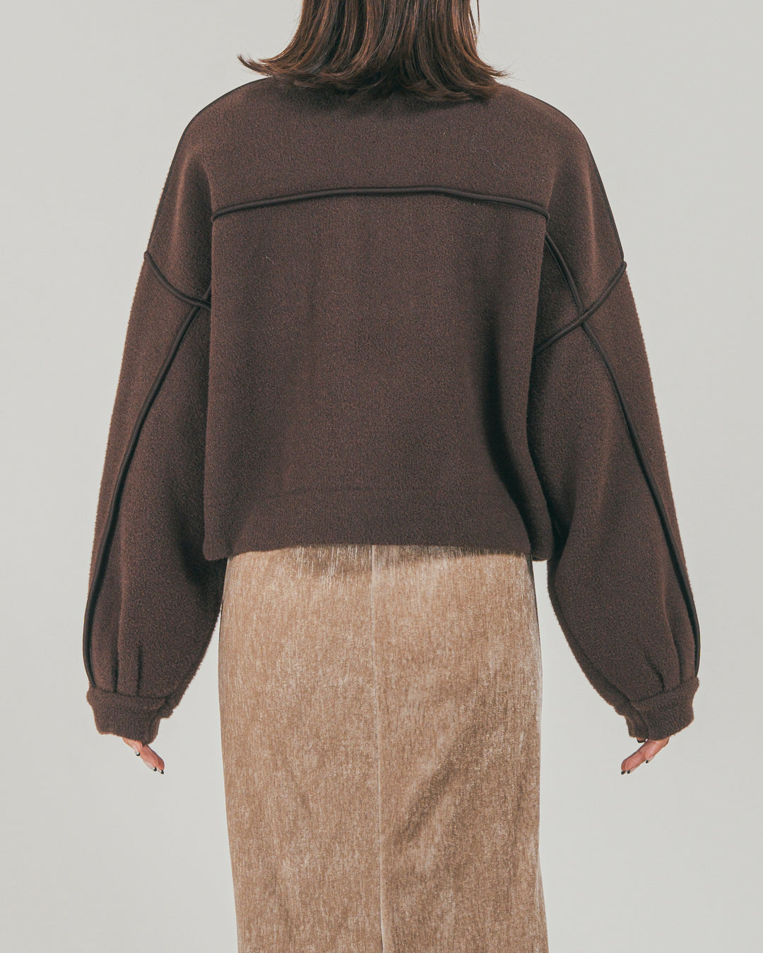 Softショートニットブルゾン