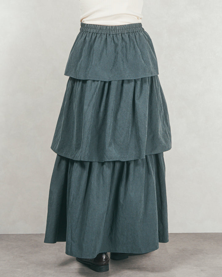 Flareティアードロングスカート (CHARCOAL GRAY)