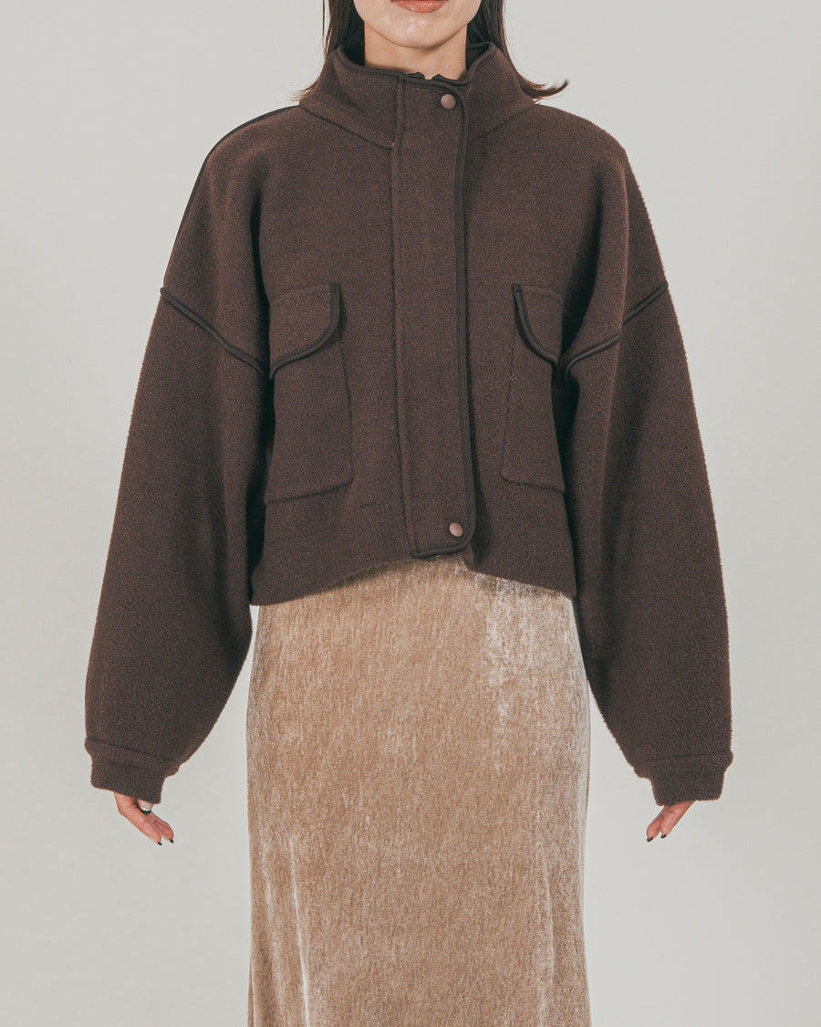 Softショートニットブルゾン