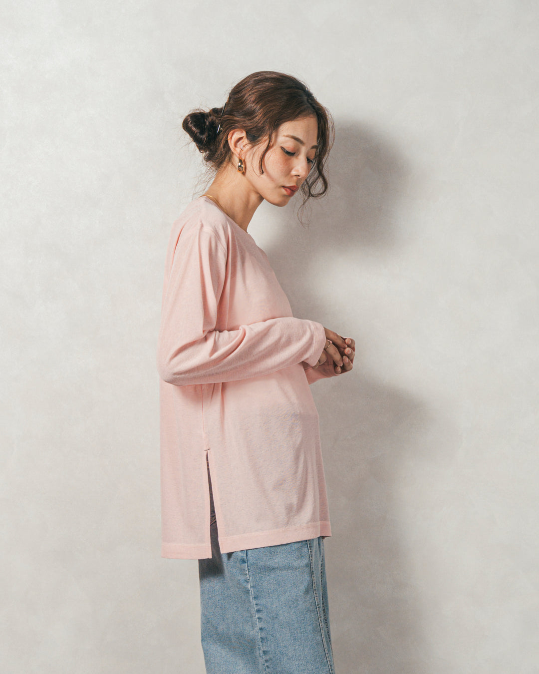 スラブシアークルーネックT (PINK)