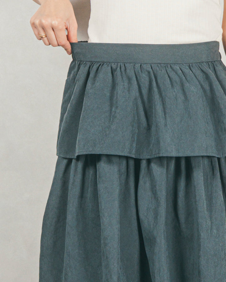 Flareティアードロングスカート (BROWN)