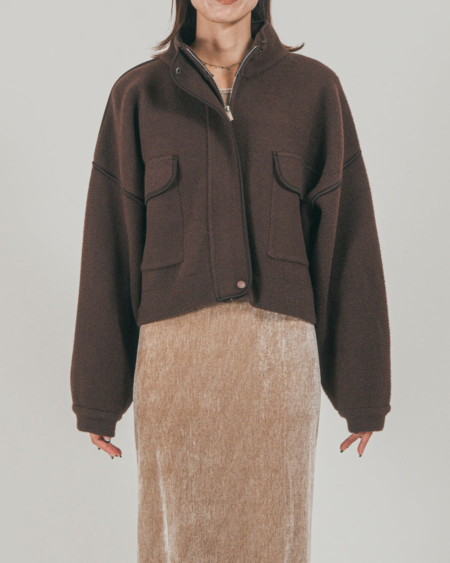 Softショートニットブルゾン
