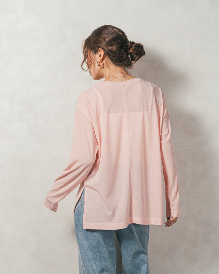 ［SET］Airyフェザー ニットカーディガン+スラブシアークルーネックT+Relax 裏起毛カーブパンツ（3SET）