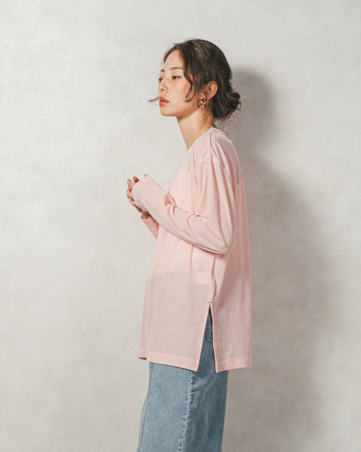 ［SET］ミックスヤーン2WAYカーディガン+スラブシアークルーネックT+センターシーム リラックスカラーデニム（3SET）