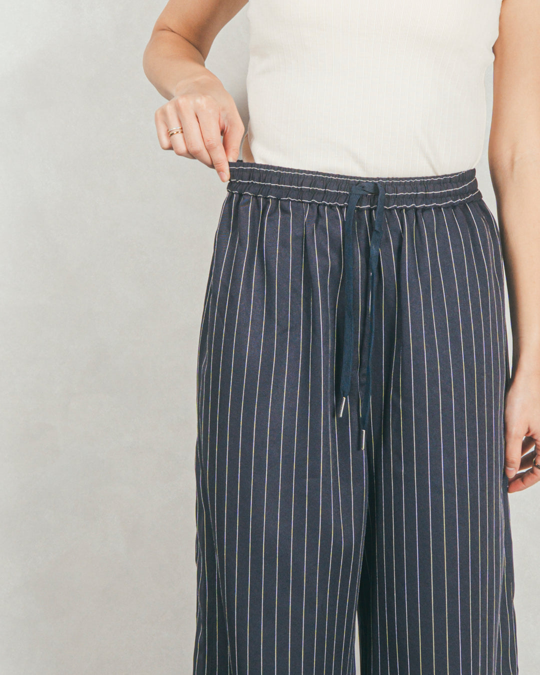 Relaxストライプパンツ (NAVY)