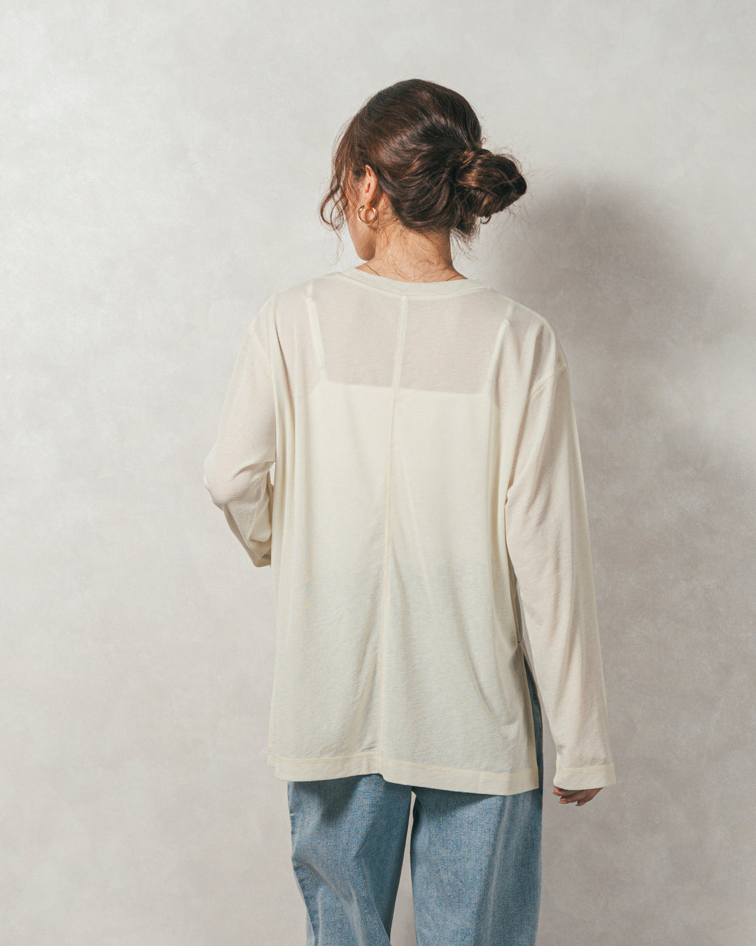 ［SET］ミックスヤーン2WAYカーディガン+スラブシアークルーネックT+センターシーム リラックスカラーデニム（3SET）