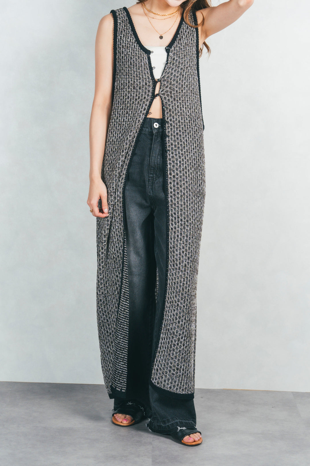 ［SET］Multi-Way ロングジレ＋カットオフデザインデニム（2SET）