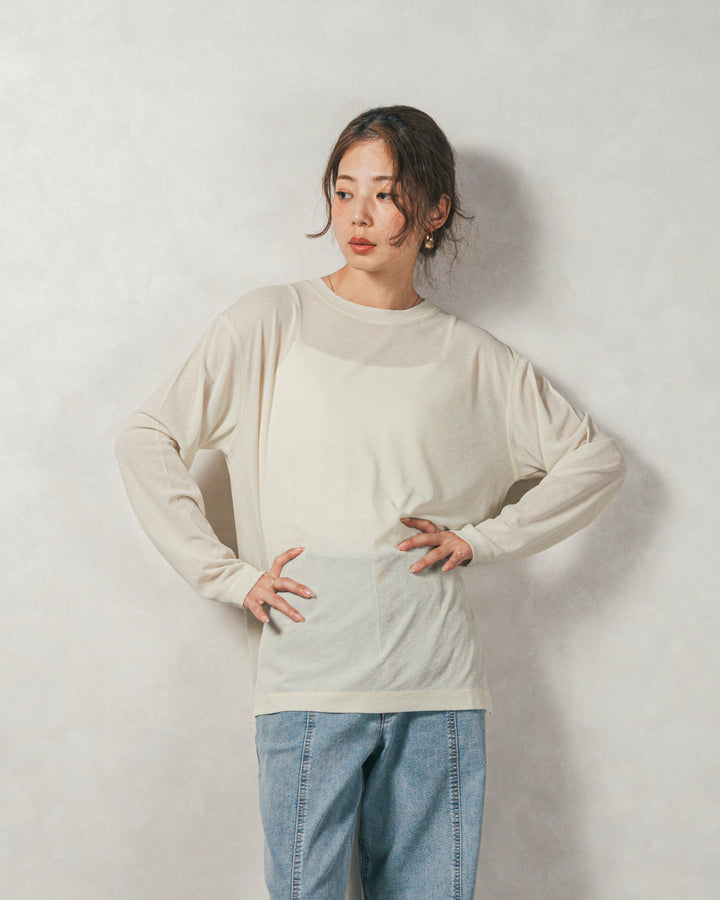 ［SET］Airyフェザー ニットカーディガン+スラブシアークルーネックT+Relax 裏起毛カーブパンツ（3SET）