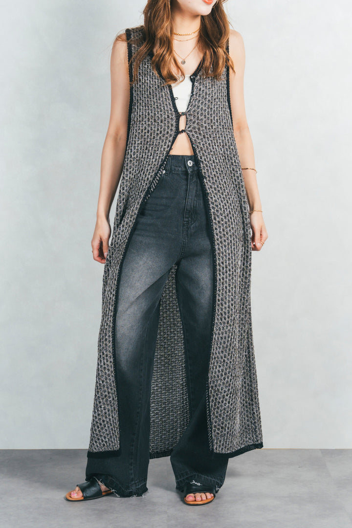 ［SET］Multi-Way ロングジレ＋カットオフデザインデニム（2SET）