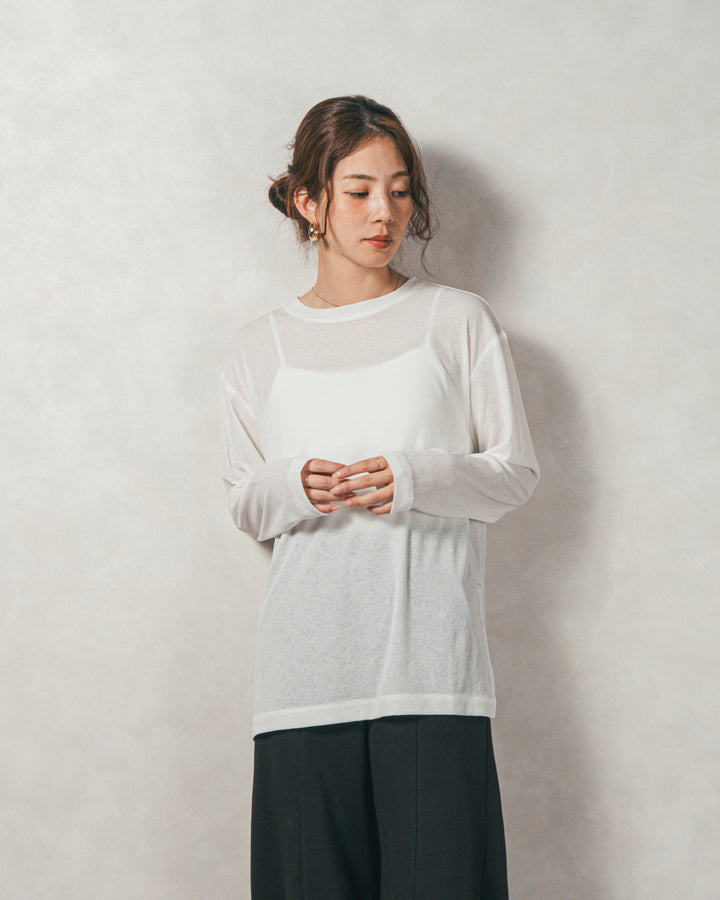 スラブシアークルーネックT(WHITE)