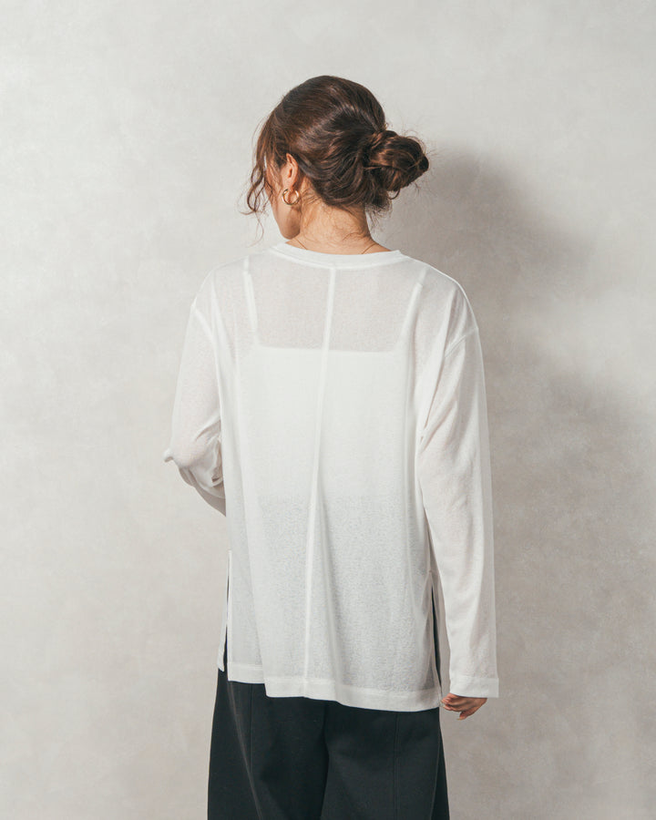 ［SET］ミックスヤーン2WAYカーディガン+スラブシアークルーネックT+センターシーム リラックスカラーデニム（3SET）