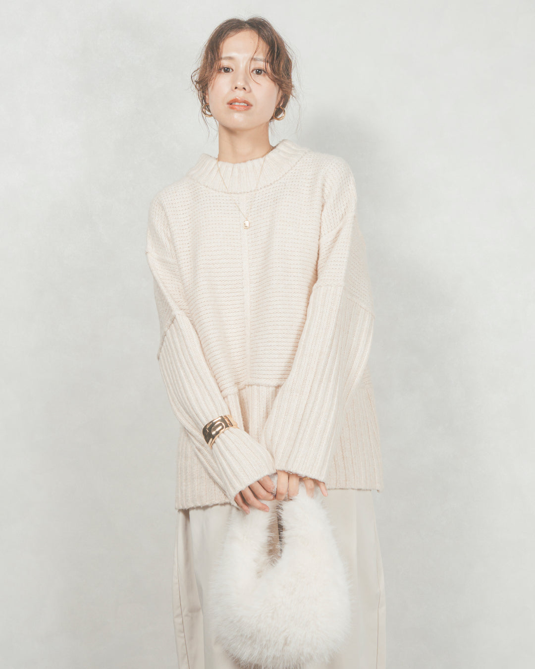 リンキングデザイン リラックスニット (OAT MEAL)