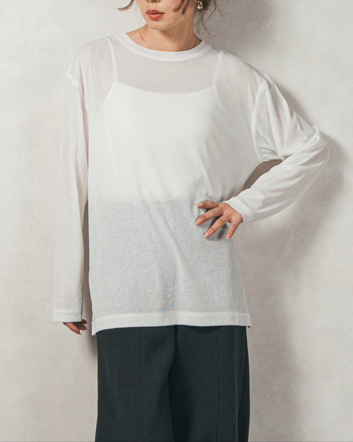 スラブシアークルーネックT(WHITE)