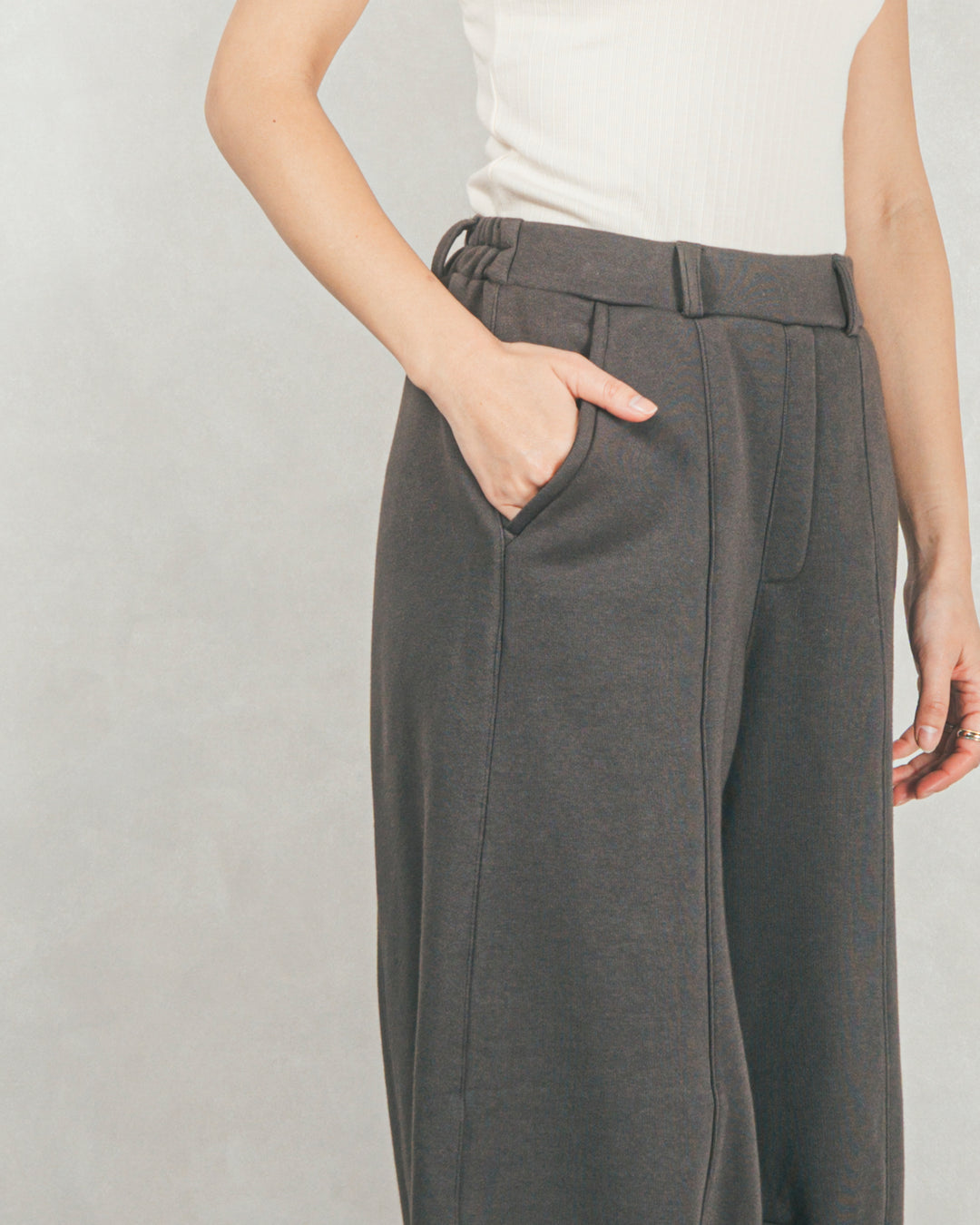 ［SET］裏起毛ハーフZipスウェット+Relax 裏起毛カーブパンツ（2SET）