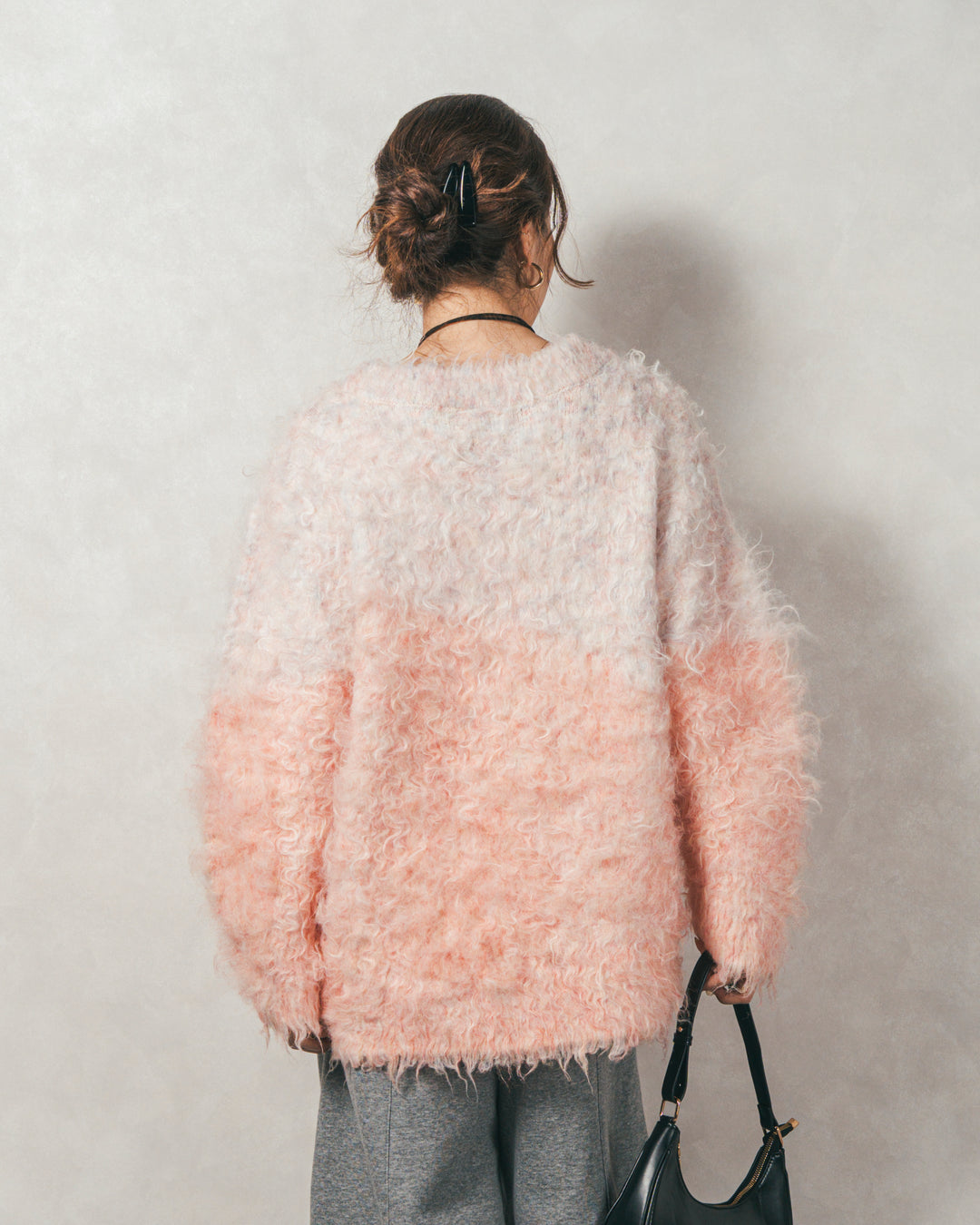 ［SET］Airyフェザー ニットカーディガン+スラブシアークルーネックT+Relax 裏起毛カーブパンツ（3SET）