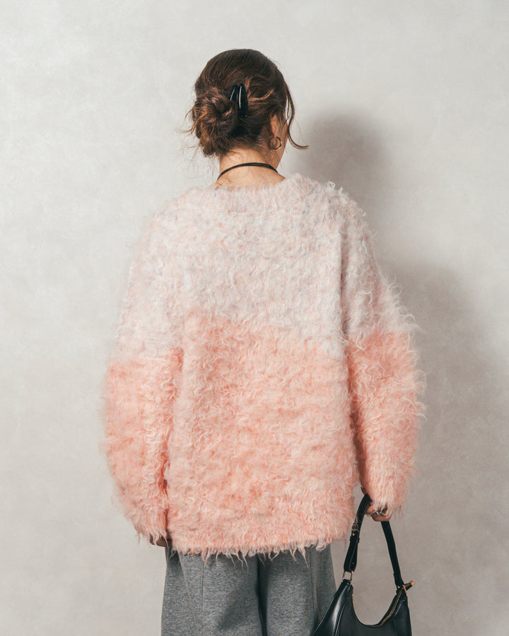 ［SET］Airyフェザー ニットカーディガン+スラブシアークルーネックT+Relax 裏起毛カーブパンツ（3SET）