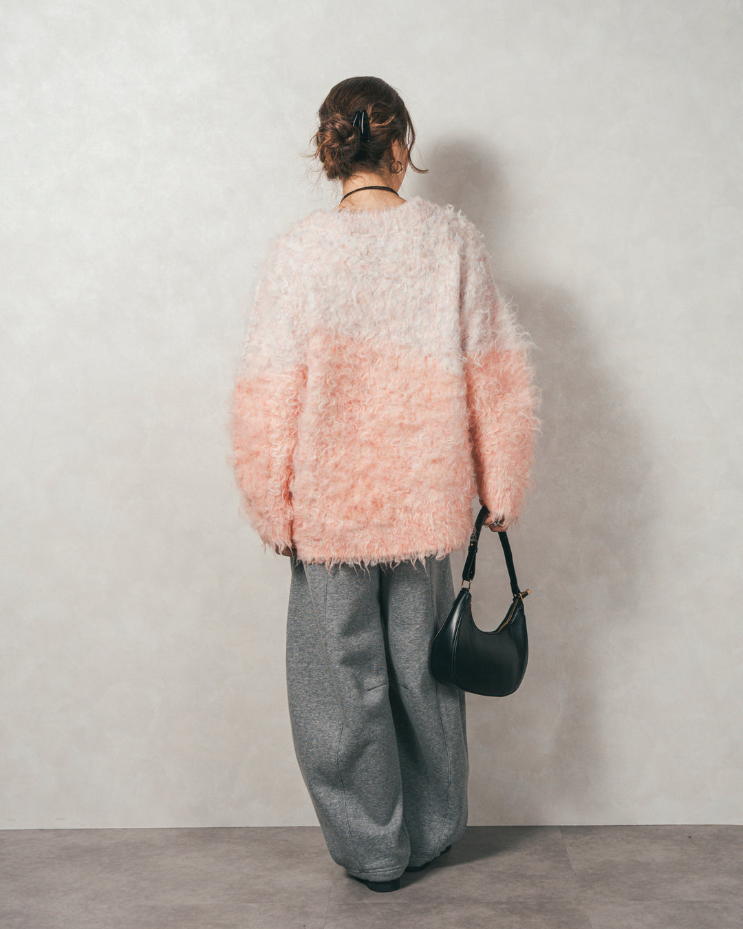 ［SET］Airyフェザー ニットカーディガン+スラブシアークルーネックT+Relax 裏起毛カーブパンツ（3SET）