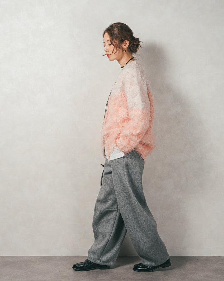 ［SET］Airyフェザー ニットカーディガン+スラブシアークルーネックT+Relax 裏起毛カーブパンツ（3SET）