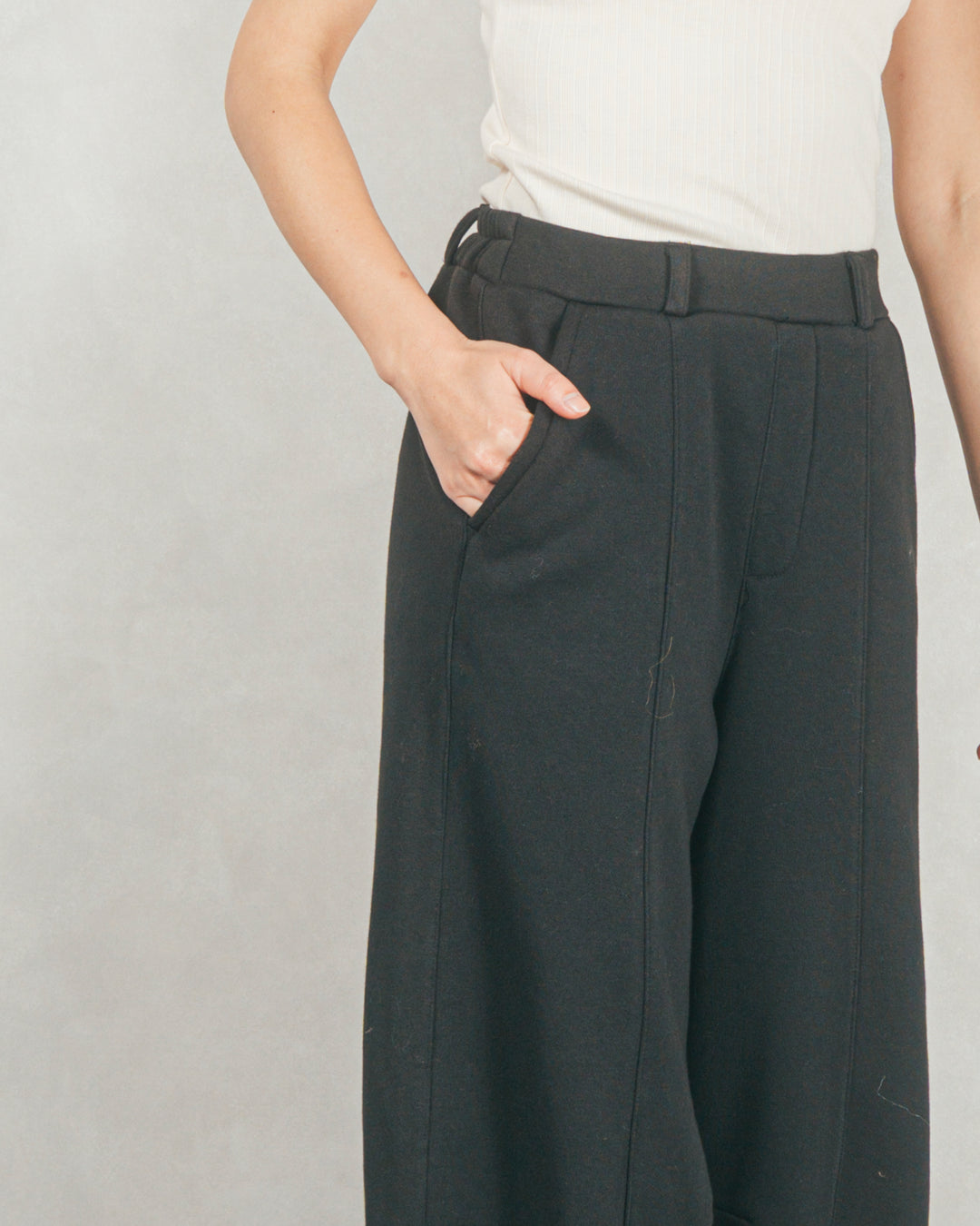 Relax 裏起毛カーブパンツ（BLACK)