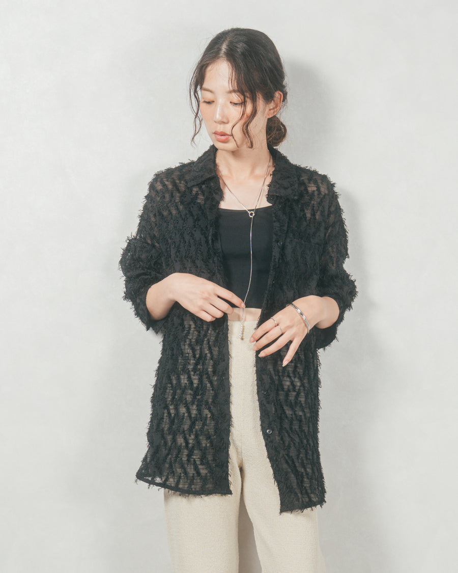 【着回し2枚セット】［SET］フェザータッチシアーオーバーシャツ+フェザータッチシアーオーバーシャツ