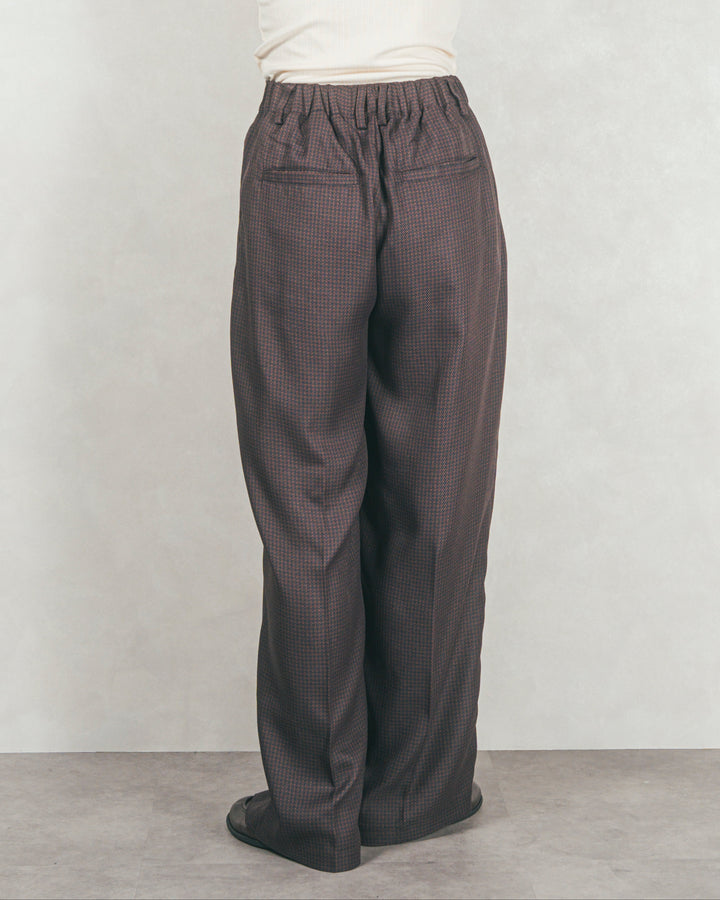 ［SET］Line Rib クルーネックニット+メランジチェックStraightパンツ（2SET）