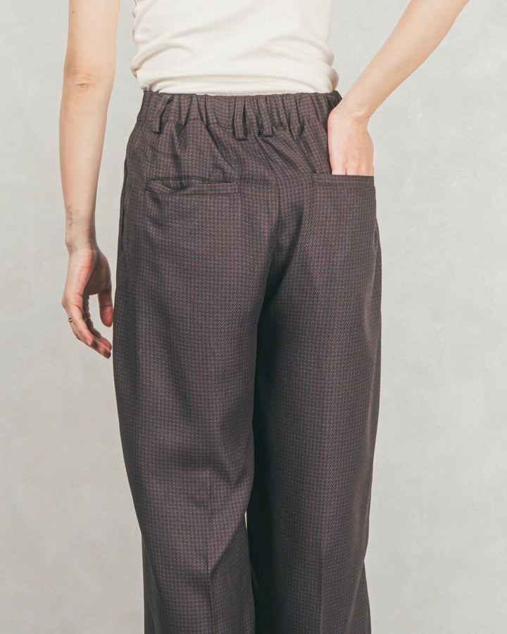 メランジチェックStraightパンツ (BROWN)